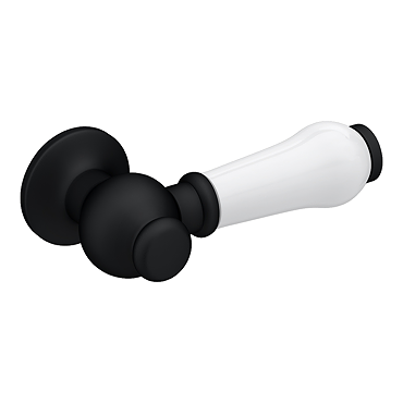 Chatsworth Ceramic Cistern Lever - White & Matt Black