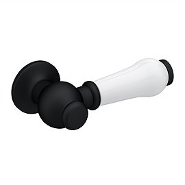 Chatsworth Ceramic Cistern Lever - White & Matt Black