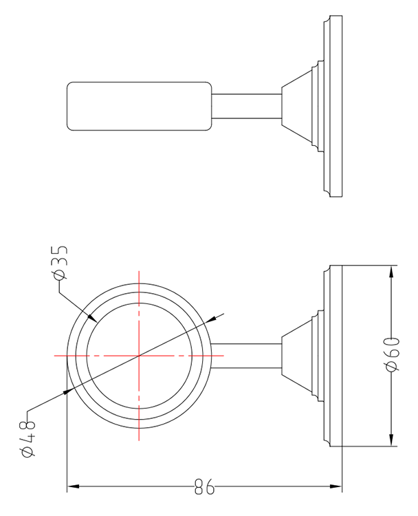 Chatsworth Chain Guide for High Level Cistern Lever - Matt Black