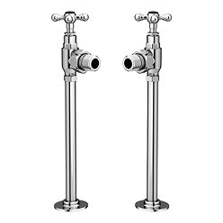 Chatsworth Chrome Angled Traditional Radiator Valves (Black Indice)