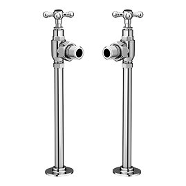Chatsworth Chrome Angled Traditional Radiator Valves (Black Indice)