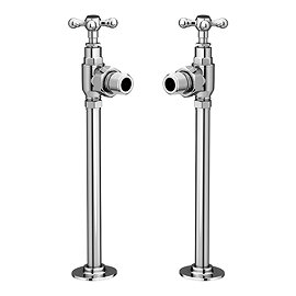 Chatsworth Chrome Angled Traditional Radiator Valves (Black Indice)