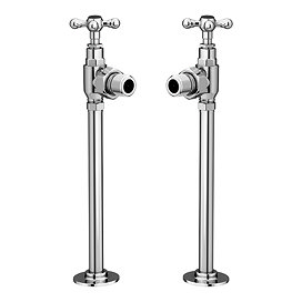 Chatsworth Chrome Angled Traditional Radiator Valves (Black Indice)