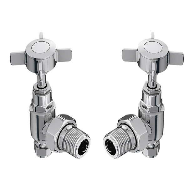 Chatsworth Chrome Angled Traditional Radiator Valves Victorian