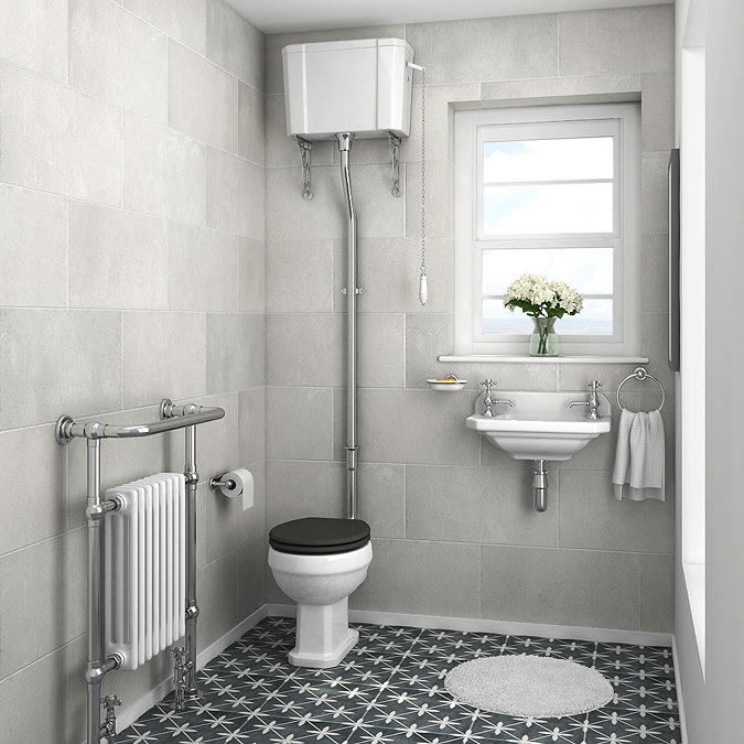Chatsworth Chrome High Level Traditional WC Flush Pipe Kit  Feature Large Image