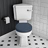 Chatsworth Traditional Corner Toilet + Soft Close Seat Blue