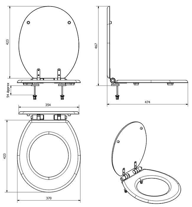 Chatsworth Close Coupled Traditional Toilet - White Ceramic WC with Chrome Flush & Soft Close Seat