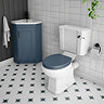 Chatsworth Close Coupled Traditional Toilet - White Ceramic WC with Matt Black Flush & Soft Close Seat
