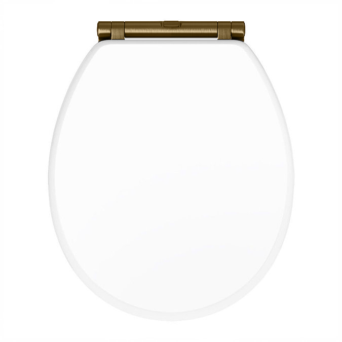 Chatsworth Close Coupled Traditional Toilet with Soft Close Seat - Antique Brass