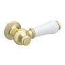 Chatsworth Comfort Height Close Coupled Traditional Toilet - White Ceramic WC with Brushed Brass Flush & Soft Close Seat