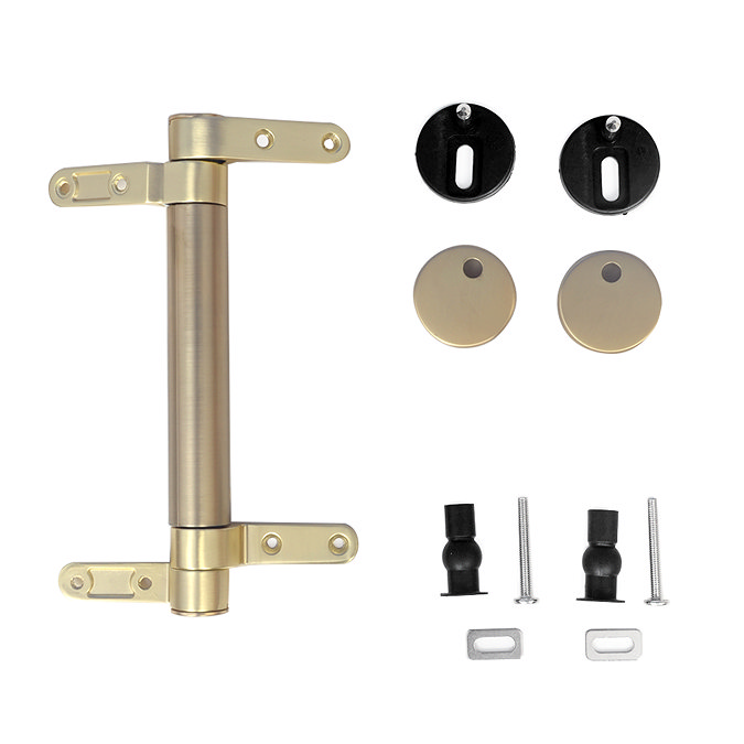 Chatsworth Comfort Height Close Coupled Traditional Toilet - White Ceramic WC with Brushed Brass Flush & Soft Close Seat