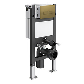 Chatsworth Compact Top/Front Flush Toilet Frame with Antique Brass Flush - Square Buttons