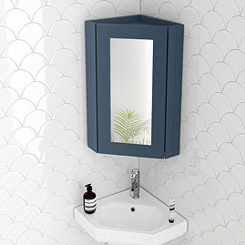 Chatsworth Corner Mirror Cabinet Blue