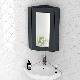 Chatsworth Corner Mirror Cabinet Graphite