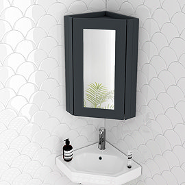 Chatsworth Corner Mirror Cabinet Graphite
