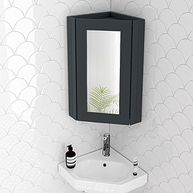 Chatsworth Corner Mirror Cabinet Graphite