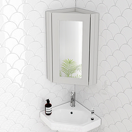 Chatsworth Corner Mirror Cabinet Grey