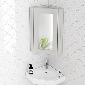 Chatsworth Corner Mirror Cabinet Grey