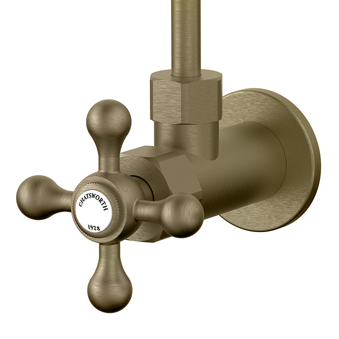 Chatsworth Crosshead Basin Tap Shut Off Valves - Antique Brass