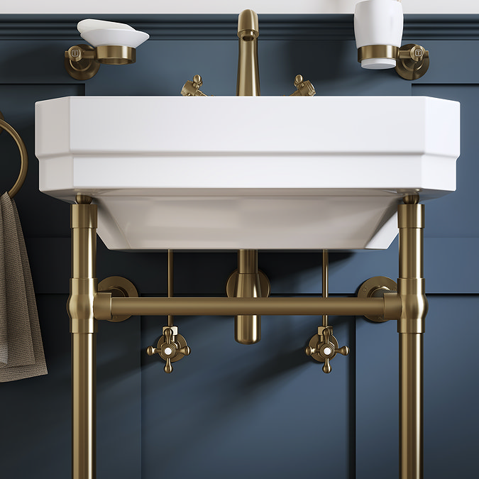 Chatsworth Crosshead Basin Tap Shut Off Valves - Antique Brass