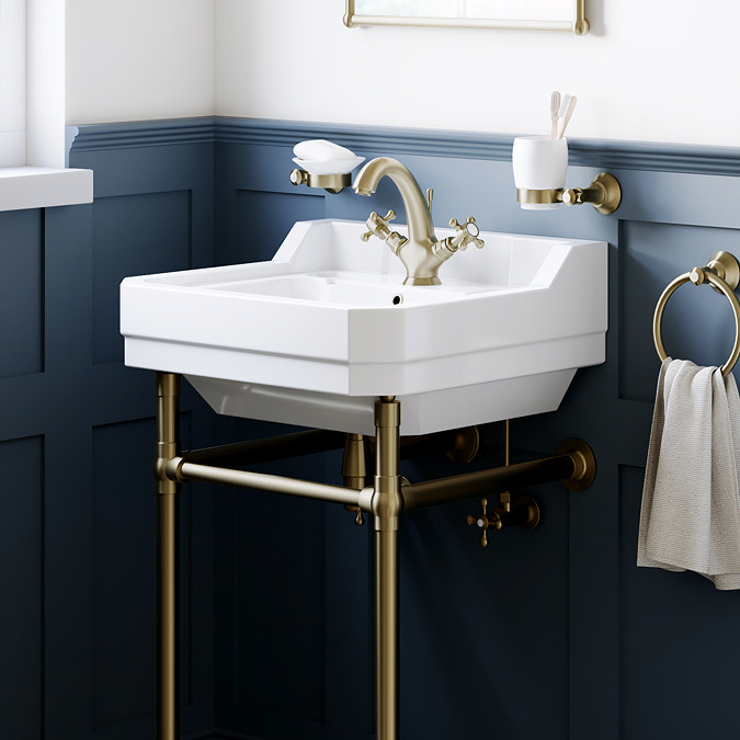 Chatsworth Crosshead Basin Tap Shut Off Valves - Antique Brass