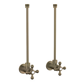Chatsworth Crosshead Basin Tap Shut Off Valves - Antique Brass