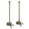 Chatsworth Crosshead Basin Tap Shut Off Valves - Antique Brass