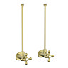 Chatsworth Crosshead Basin Tap Shut Off Valves - Brushed Brass