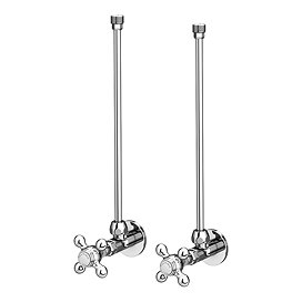 Chatsworth Crosshead Basin Tap Shut Off Valves - Chrome Large Image