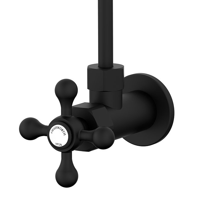 Chatsworth Crosshead Basin Tap Shut Off Valves - Matt Black