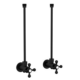 Chatsworth Crosshead Basin Tap Shut Off Valves - Matt Black