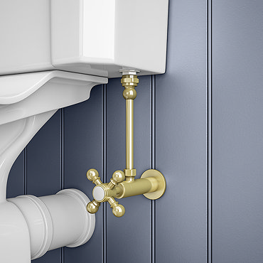 Chatsworth Crosshead Cistern Shut-Off Valve - Brushed Brass