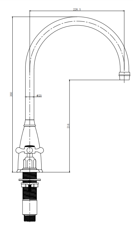 Chatsworth Deck Mounted Crosshead 3 Hole Sink Mixer - Chrome