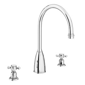 Chatsworth Deck Mounted Crosshead 3 Hole Sink Mixer - Chrome
