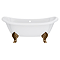 Chatsworth Double Ended Slipper Roll Top Cast Iron Bath - 1700 x 760mm with Antique Brass Feet
