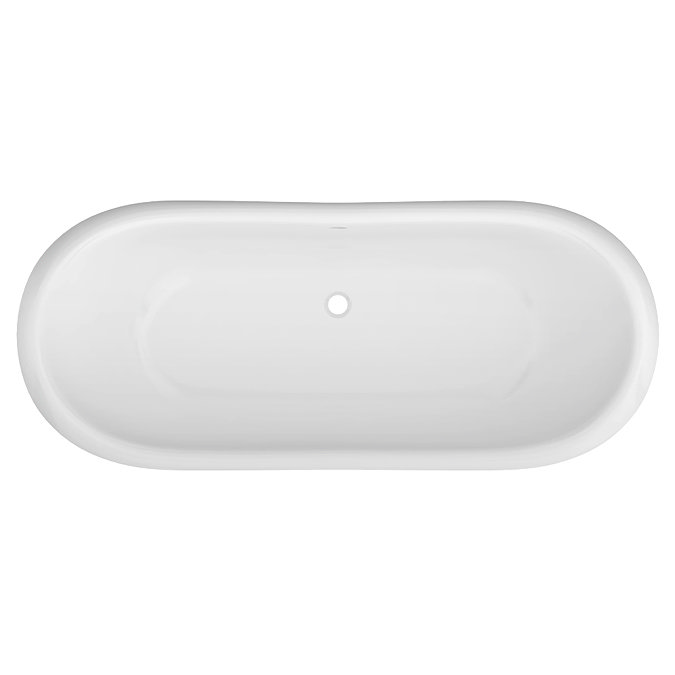 Chatsworth Double Ended Slipper Roll Top Cast Iron Bath - 1700 x 760mm with Brushed Brass Feet