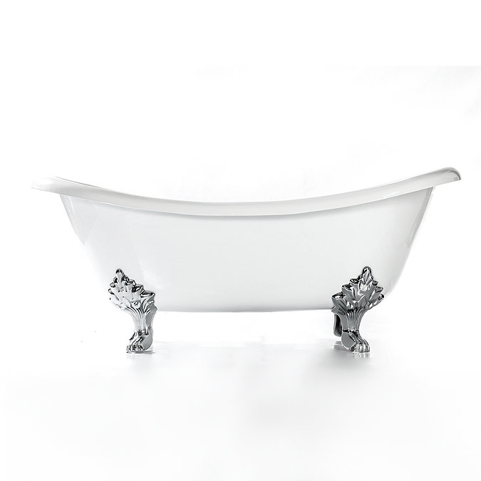 Chatsworth Double Ended Slipper Roll Top Cast Iron Bath – 1700 x 760mm with Chrome Feet