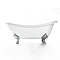 Chatsworth Double Ended Slipper Roll Top Cast Iron Bath – 1700 x 760mm with Chrome Feet