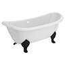 Chatsworth Double Ended Slipper Roll Top Cast Iron Bath - 1700 x 760mm with Matt Black Feet