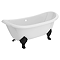 Chatsworth Double Ended Slipper Roll Top Cast Iron Bath - 1700 x 760mm with Matt Black Feet