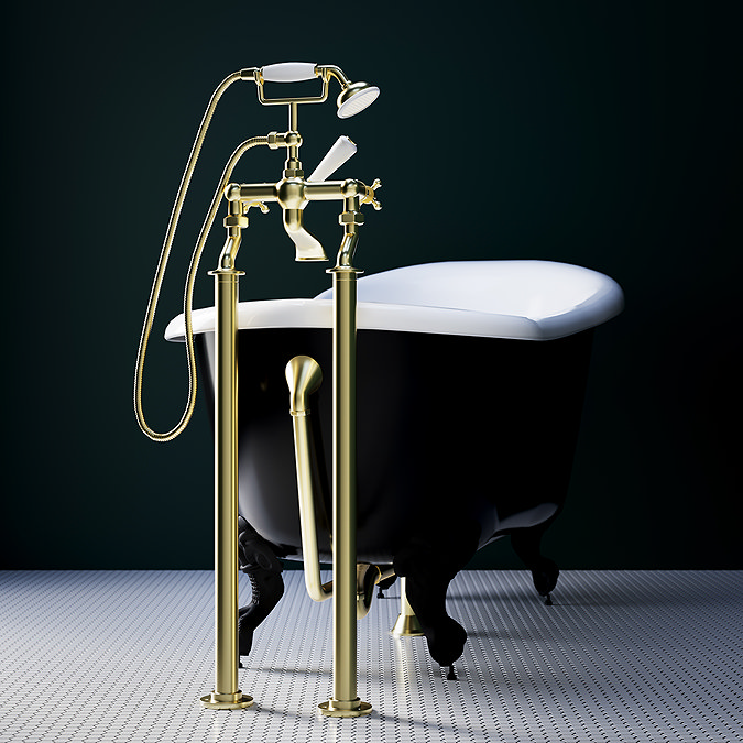 Chatsworth Traditional Luxury Exposed Retainer Bath Tub Waste Brushed Brass