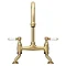 Chatsworth Gold Traditional Bridge Lever Kitchen Sink Mixer  In Bathroom Large Image