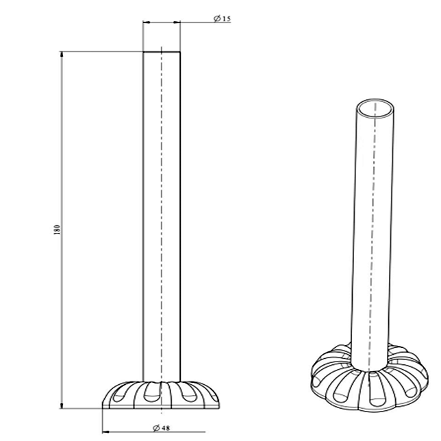 Chatsworth Gothic 180mm Chrome 15mm Pipe Kit for Radiator Valves