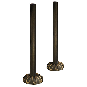 Chatsworth Gothic 180mm Rustic Brass 15mm Pipe Kit for Radiator Valves