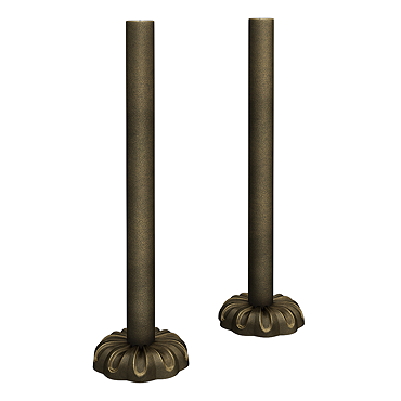 Chatsworth Gothic 180mm Rustic Brass 15mm Pipe Kit for Radiator Valves