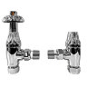 Chatsworth Gothic Chrome Thermostatic Angled Radiator Valve and Pipe Set