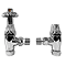 Chatsworth Gothic Chrome Thermostatic Angled Radiator Valve and Pipe Set