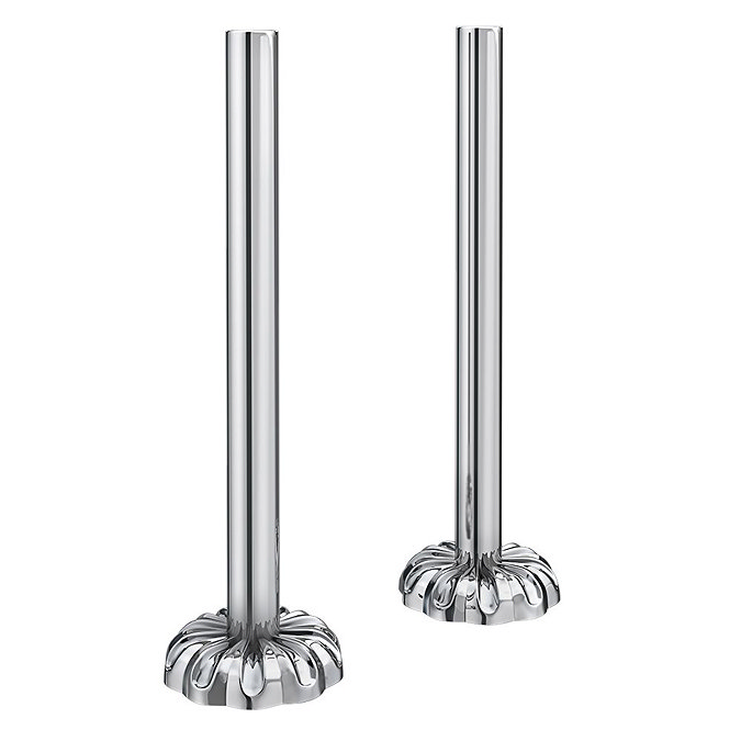 Chatsworth Gothic Chrome Thermostatic Angled Radiator Valve and Pipe Set