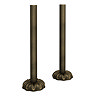 Chatsworth Gothic Rustic Brass Thermostatic Angled Radiator Valve and Pipe Set