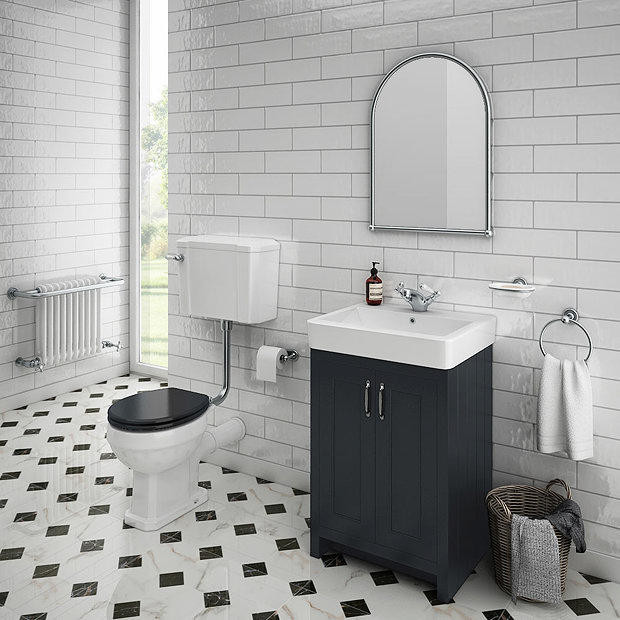 Chatsworth Graphite 4Piece Low Level Bathroom Suite Victorian Plumbing UK